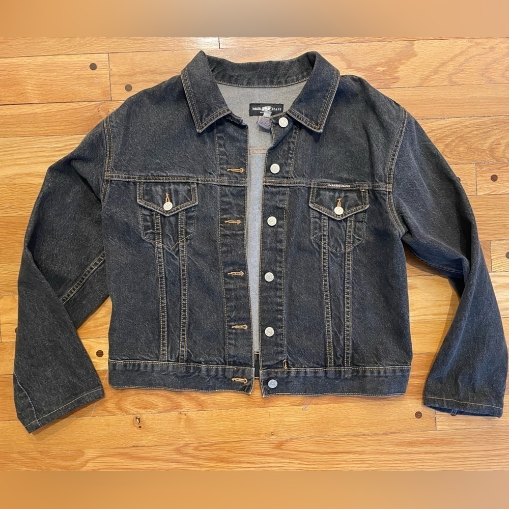 Vintage Parkers Jeans Made in USA Women Trucker Denim Jean Jacket Cotton Coat XL